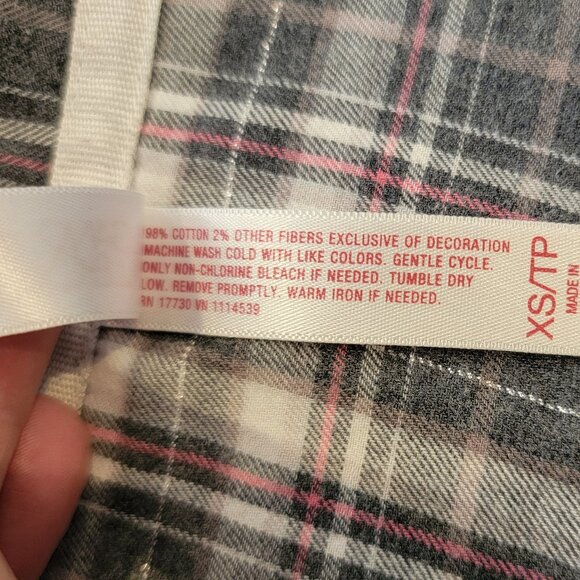 Gilligan & O Malley Plaid 2PC Pajama Set Pants & Top - Picture 12 of 14